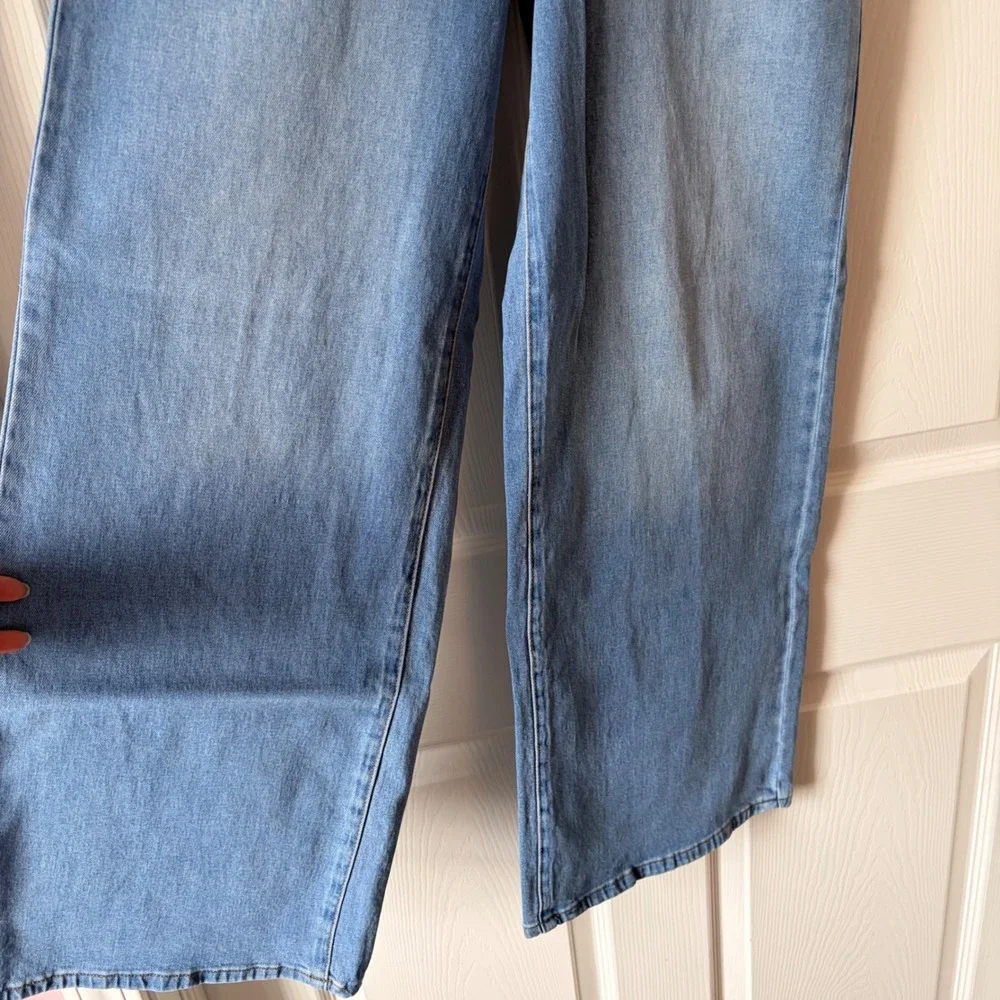 Indigo‎ Rein Destiny Curvy Wide Leg Jeans High Rise Light Wash Blue Size 11/29